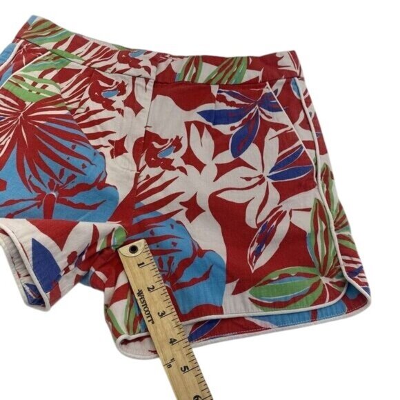 J Crew Shorts Women's Size 00 Multicolor Floral Pattern High-Rise Casual Chino - Picture 8 of 16